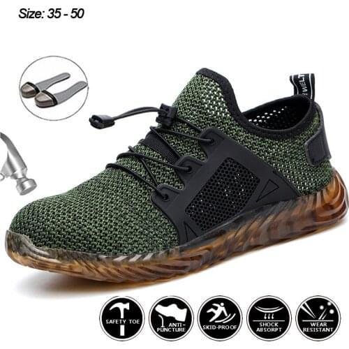 Men Women Safety Shoes Lightweight Breathable Men Boots Steel Toe Work Shoes For Men Anti-smashing Construction Sneaker Security