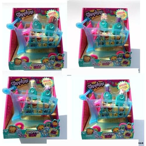Shopkinss Happy Places Dolls Kids House Toys Anime Shopkinss Sopping Cart Play House Model Set Fun Blind Box Surprise Toy Gift