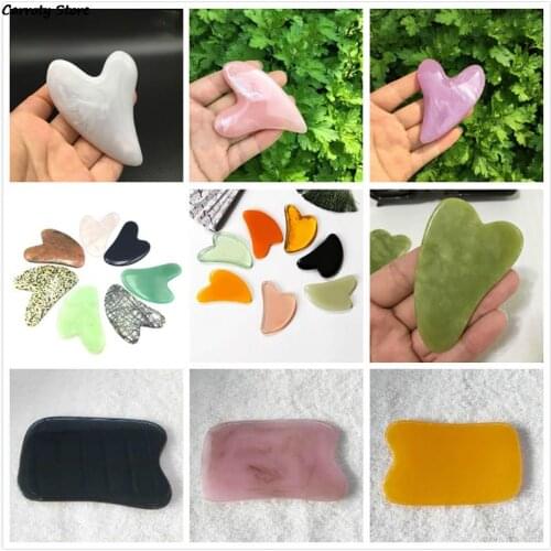 Natural Jade Scraping Board Facial Massager Traditional Physical Guasha Pressure Therapy Scraper Health Care Body Massage Tool