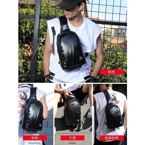 Mens Bag New Fashion Chest Bag Ins Small Backpack Canvas Messenger Bag Casual Bag Trendy Brand Shoulder Bag