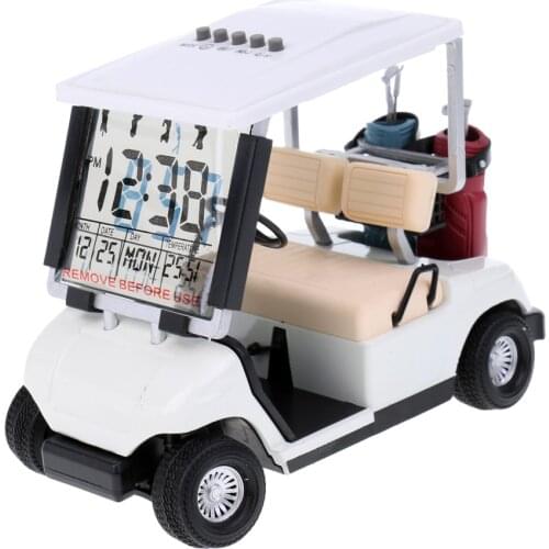 Desktop Golf Cart Clock LCD Display Date Time And Temperature Random Color