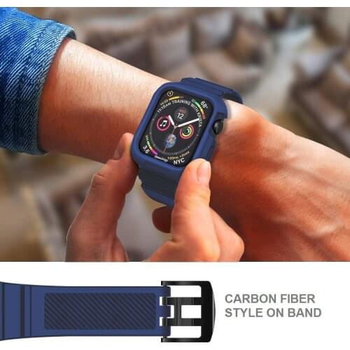 Rugged Armor Protective Cover for Apple Watch 40mm 44mm 42mm Iwatch Apple Watch Series 4 5 Tpu Soft Shockproof Protector Case