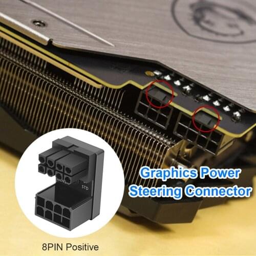 Splitter Cable Computer Accessories Desktops Graphics Card ATX 8Pin 6Pin Female to 8Pin 6Pin Male 180 Degree Adapter