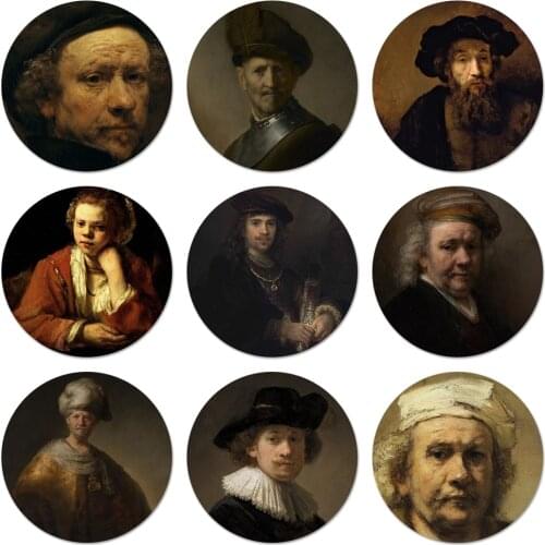 Rembrandt van Rijn painting Badge Brooch Pin Accessories For Clothes Backpack Decoration gift 58mm