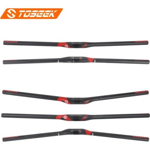 TOSEEK Full Carbon Fiber Bicycle MTB Handlebar Mountain Bike Parts 3 Degree Flat 9 Degree Rise Handlebar UD Matte 31.8mm