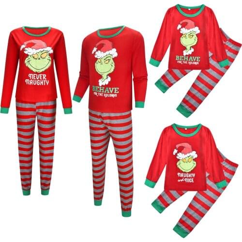 Family Christmas Matching Pajamas Set Family Matching Outfits Father Mother Children Baby Sleepwear Red Sleepwear Family Look