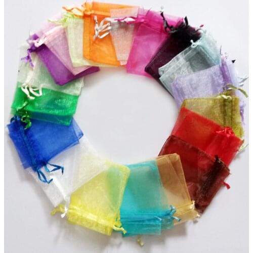 17x23cm Organza Bag 50pcs Jewelry Packaging Display Jewelry Pouch Gift Bags For Wedding Drawstring Bag Woman Travel Storage Bag