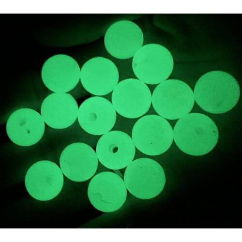 Luminous Fishing Beads 100pcs Round Soft Rubber Floating Glow Fluorescent Green Fishing Lure Beads Fishing Tools