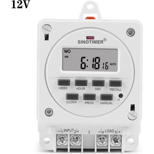 DC12V AC 220V 230V Volt Voltage Output Digital 7 Days Weekly Programmable Timer Switch Time Relay Control