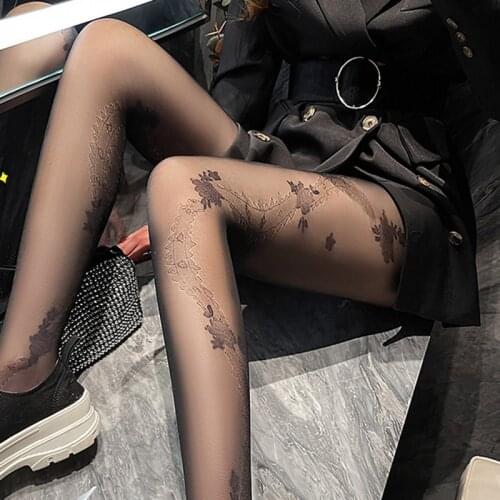 High Quality Soft Flower Hollow Out Sexy Pantyhose Black Women Tights Stocking Fishnet Stockings Club Party Hosiery For Ladies