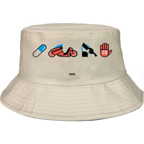 Custom Printed Panama Bucket Hat Men Women Akira summer Hat Hip Hop Fishing Fisherman Hat FOR BOY GIRLS