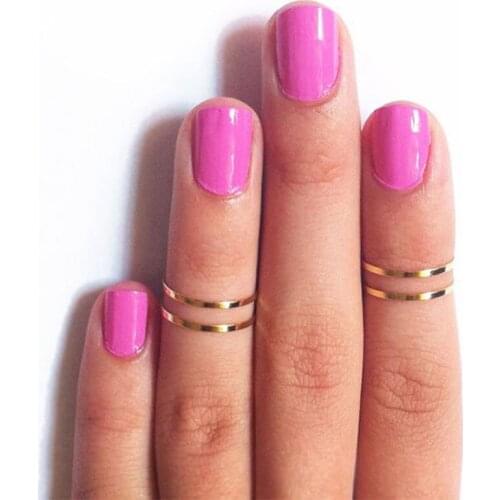 Women Round Circle Rings Gold Silver Simple Midi Knuckle Mid Finger Ring Girls Fashion Jewelry Wedding Bands 4 pieces