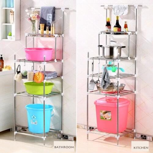 2/3/4 Layers Optional Stainless Kitchen Storage Rack Superimposable washbasin shelf Removable Bathroom Debris Holder Organizer