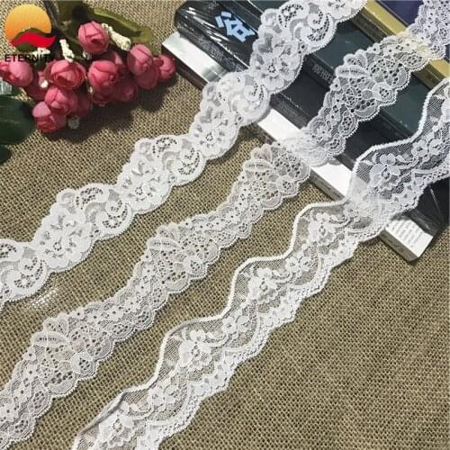 !4-5cm S1784 white multi-color elastic lace lace used for wedding dress hem DIY sewing process