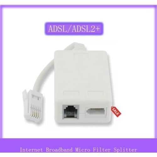 ADSL/ADSL2+ Microfilter Internet Broadband Micro Filter Splitter With Cable Lead