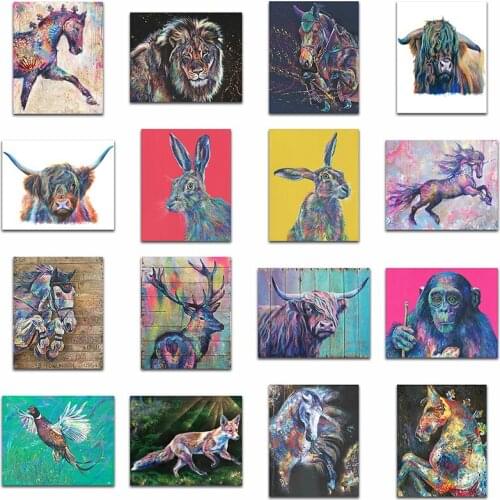 Full Round Diamond mosaic Colorful Animal DIY 3D Diamond painting Rabbit Full Square Diamond embroidery Cross stitch Monkey