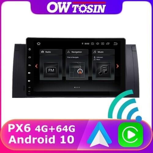 Car Multimedia Player PX6 4G+64G Android 10.0 For BMW 5 Series E39 X5 E53 M5 HDMI 5*USB DAB GPS Radio TDA7850 Wireless Carplay