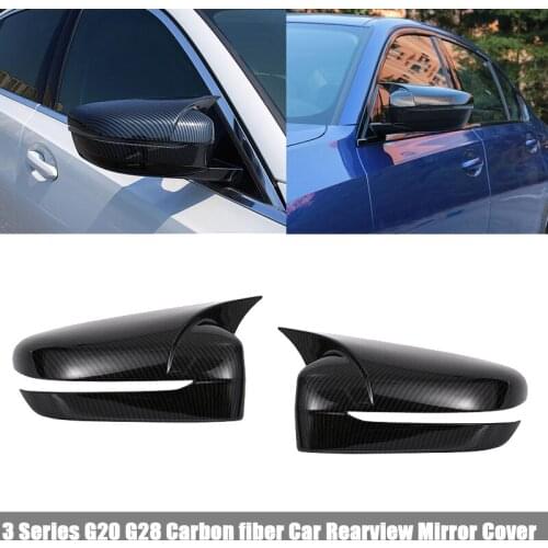 Carbon Fiber Car Rearview Mirror Cover Housing Side Mirror Cap For-BMW 3 Series 325Li G28 G20 2020 2021