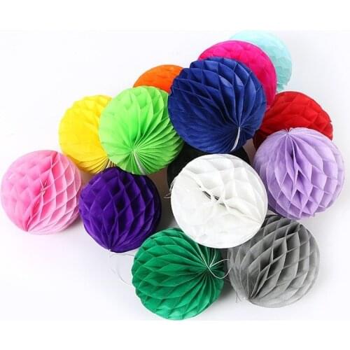 1Pc 10/15/20/25/30CM Honeycomb Balls Paper Lanterns Hanging Birthday Party Wedding Birthday Home Decoration craft supplies DRY