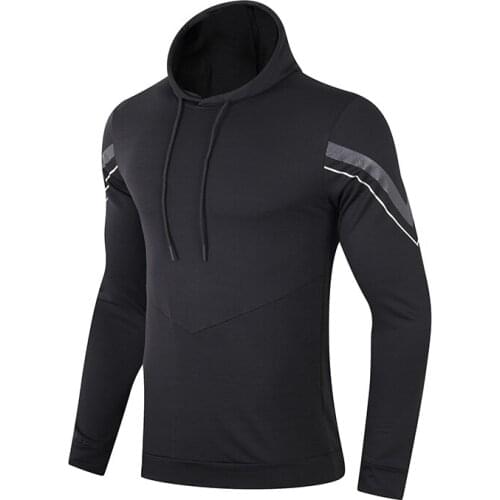 Quick-Drying Clothes Hooded Mens Long-Sleeved Sports Training Suit Gym Running Clothes Breathable Basketball Sportswear