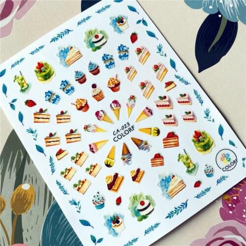 CA-021-022 Dessert Sweets Cold drink 3D Back glue Nail decal Nail sticker Nail decoration Nail art Nail tool Nail ornament