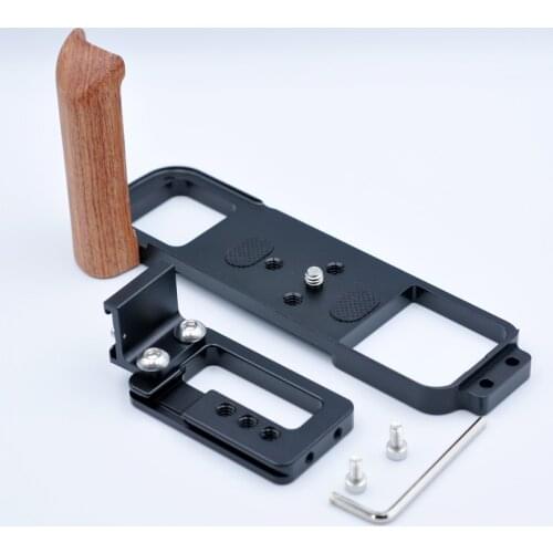 Wooden L Bracket for Fuji GFX 50R Fujifilm Camera With Hot Shoe Mount Hand Grip