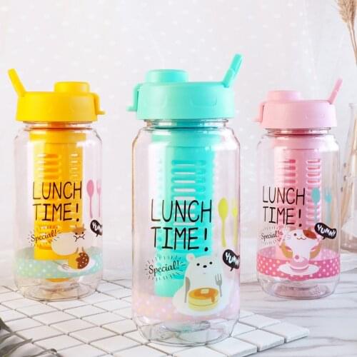 Cartoon Small Animal Sport Equipped Children High Capacity 600ml Cute Water Bottle PP Plastic Bottle Kids Baby Teapot Kettle