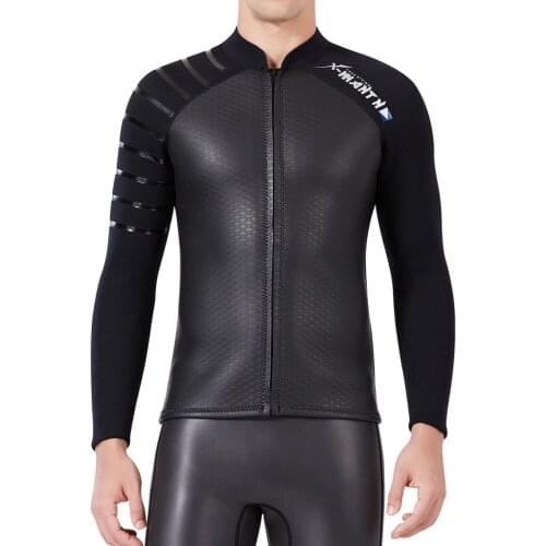 Wetsuit Top Men Premium 3mm Neoprene Diving Suit Jacket Long Stretchy Sleeves Dive Surfing Snorkeling Wet Suit Top