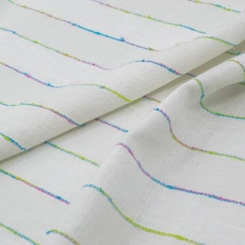 Chromatic stripe pure linen fabric for suit pants tissus au mètre telas por metro ткань для шитья sewing dresses tela tissu robe