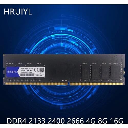 HRUIYL Desktop RAM DDR4 4GB 8GB 16GB 2133 2400 2666MHZ DIMM Memory Sticks Original Chip 1.2V 288Pin PC Computer Memoria DDR 4