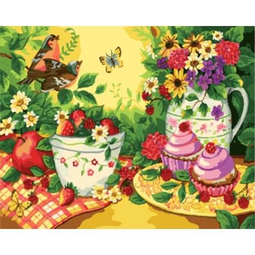 PAINTBOY Framed Pictures Painting By Numbers Europe Flower Handwork Canvas Oil Painting Home Decor For Living Room GX8471