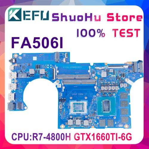 KEFU DABKXBMBAD0 Motherboard For ASUS FA506IU FA506IV FA506I FA506 Laptop Motherboard Tested original GTX1066TI-6G R7-4800H CPU