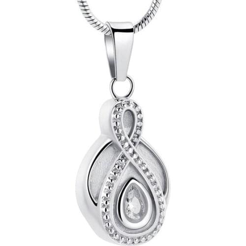 Memorial Urn Jewelry With Ashes Human Keepsake Necklace - Stainless Steel Infinity Cremation Urn Pendant For Women Men