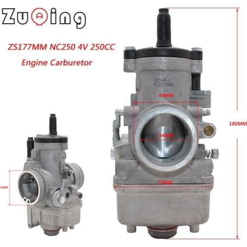 Motorcycle 34mm PZ34J Carburetor For 177mm Zongshen 250cc Water Cooled 4 Valve Engine xmotos kayo NC250 Pit Dirt Bike ATV Quad