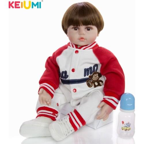 KEIUMI 24 Inch 60 cm Stuffed Doll Toy Lifelike Sport Boy Reborn Baby Silicone Doll Baby Reborn Toy Mom and Kids DIY Baby Gifts