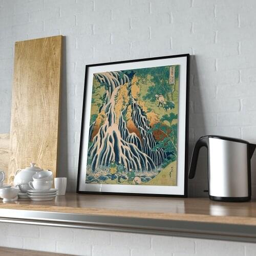 Wall Art HD Printing Yoro Waterfall by Hokusai Canvas Painting Cool Poster Modern Home Decorative Living Room Modular Pictures