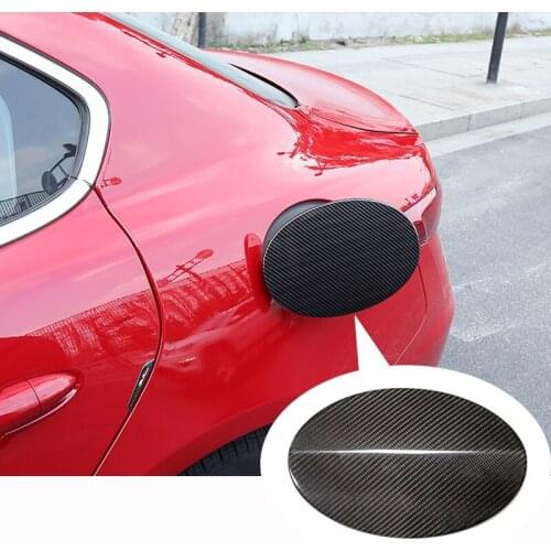 Carbon Fiber Pattern Car Protective Shell Decorative Patch for Alfa Romeo Giulia Fuel Tank Cap Modification Exterior Accessories
