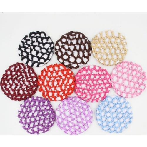 Hair Hairnets Girls Women Bun Cover Snood Hair Net Ballet Dance Skating Crochet Colorful Elastic Hairnet Styiling Tool