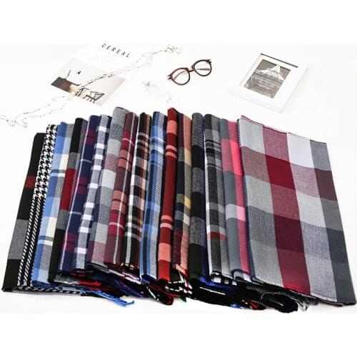Mixed style Luxury brand plaid men scarf warm winter cashmere scarves tassels women shawls wraps wool pashmina Bufandas Hombre