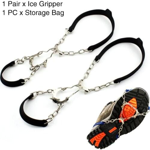 1 Pair Winter Silicone Climbing Crampon 6 Teeth Shoe Spikes Chain Hiking Sports Snow Outdoor Ice Gripper Anti Slip Cleats
