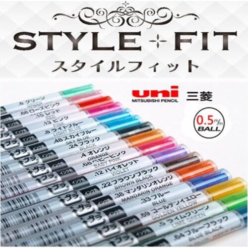 Mitsubishi Uni Style Fit Gel Multi Pen Refill - 0.5 mm-16 Colors Black/Blue/Gold/Pink Writing Supplies UMR-109-05
