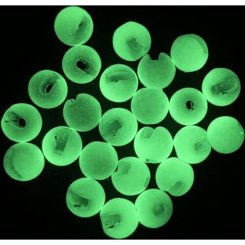Tigofly 30 pcs/lot Glow in the Dark 3 Sizes Nice-Designed Slotted Luminous White Tungsten Beads Fly Tying Beads Materials