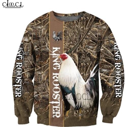 HX Beautiful King Rooster 3D Print Unisex Harajuku Hoodie Men Sweatshirt Zip Pullover Casual Jacket Tracksuit Drop Shipping