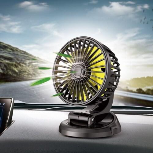 Universal 5/12/24V 360 Degree Rotation Adjustable Angle Car Air Vent USB Fan 3 Speed Electric Air Blower Cooling Fan