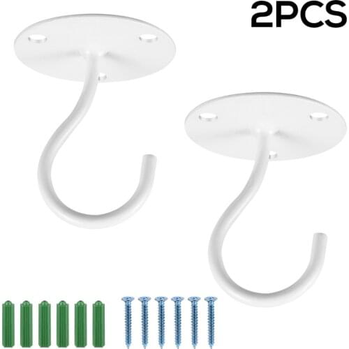 Yardwe 2 PCS Overhead Hooks Cabinet Wardrobe Hooks Porch Lantern Mosquito Net Ceiling Hooks Small Elephant Trunk Shaped Hooks (W