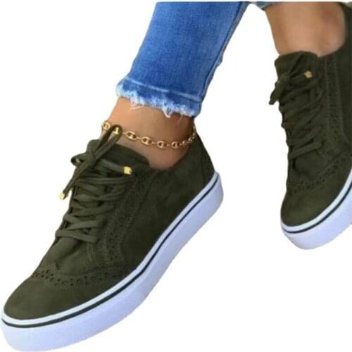 Large size 2021 spring and summer womens single shoes comfortable casual womens shoes round head tie single shoes wholesale