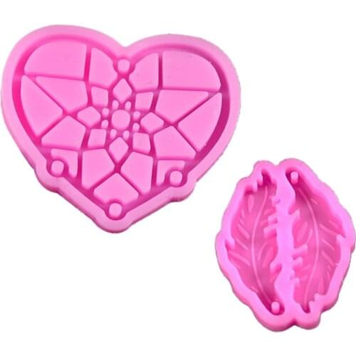 1 Set Dream Catcher Epoxy Resin Mold Feather Earrings Keychain Silicone Mould DIY Crafts Jewelry Car Pendant Decorations
