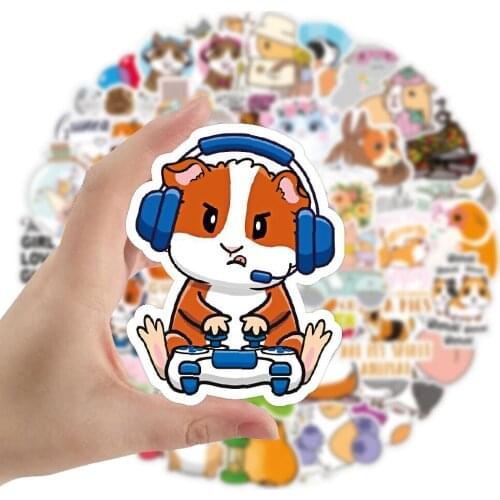 10/50pcs Little Hamster Stickers Pack for Scrapbook Stationery Laptop Phone Guitar Suitcase Girl Cartoon Animal Sticker Decal