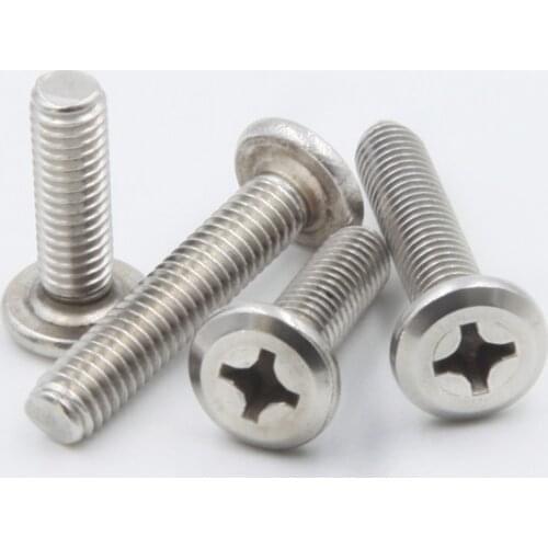 10PCS-M6*12/16/20/25/30/35/40/45/50/60 304 Stainless Steel Furniture Flat Head Down the Cross Screw / Furniture Fastening Screws