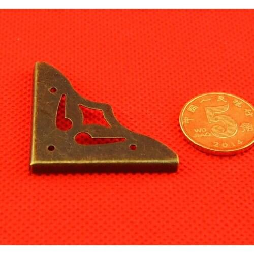 10pcs/lot Furniture Metal Box Corners Antique Bronze Jewelry Box Corner Foot Wooden Case Corner Protector Decorative Corner